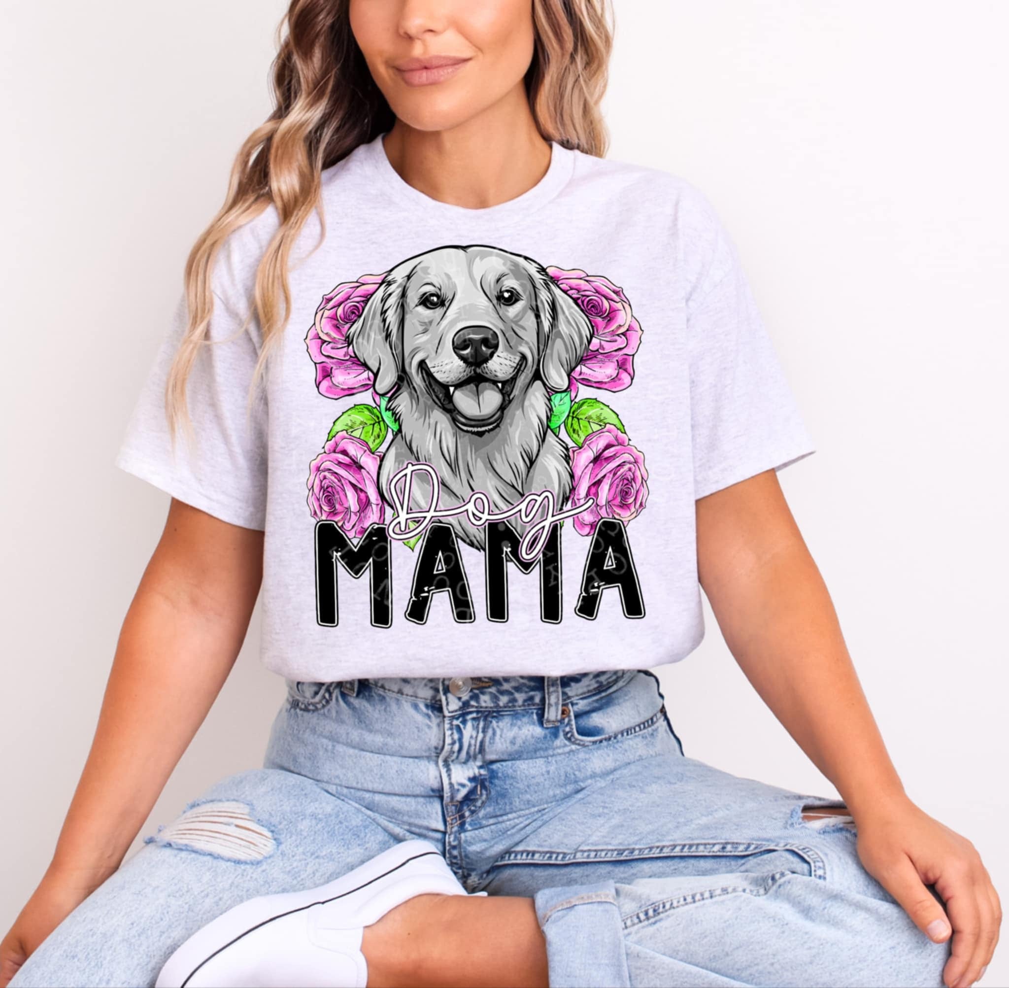 Dog mama golden retriever (C’s) 96709 DTF transfer – Mud & Grace Transfers