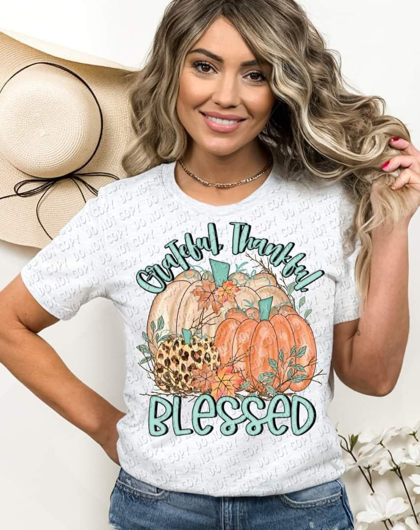 Grateful Thankful Blessed Pumpkin Trio 28443 Dtf Transfer – Mud & Grace 