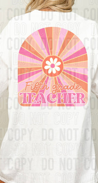 Fifth grade teacher orange and pink arch (SBB) 33591 DTF transfer