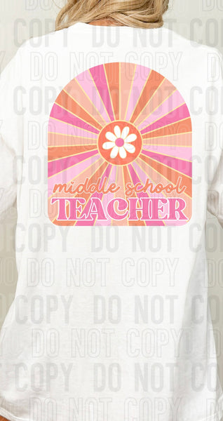 Middle school teacher orange and pink arch (SBB) 33597 DTF transfer
