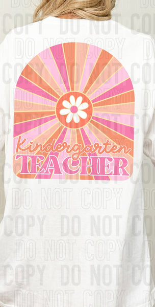 Kindergarten teacher orange and pink arch (SBB) 33594 DTF transfer