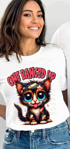 One banged up kitty 23105 DTF transfer