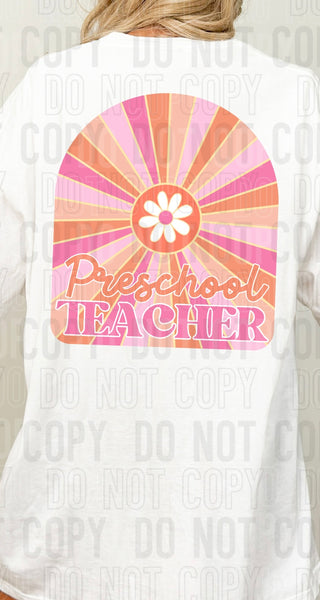 Preschool teacher orange and pink arch (SBB) 33595 DTF transfer