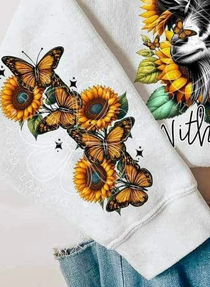 Butterflies and sunflowers SLEEVE (FDC) 23773 DTF transfer