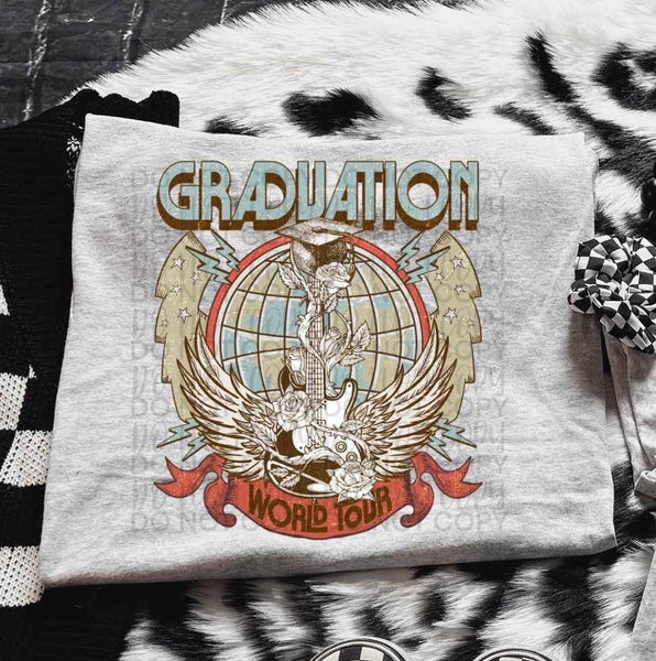 Graduation world tour blue and red FRONT (SSD) 31987 DTF transfer