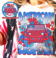 American Woman Red SUPRIMA 30063 DTF transfer