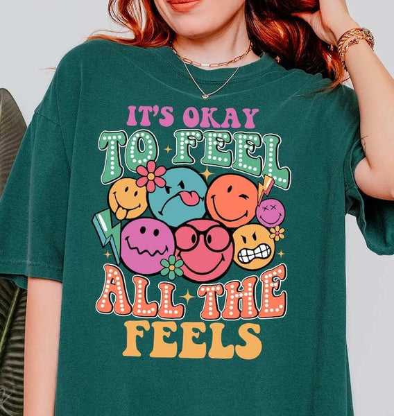 It’s okay to feel all the feels faces 31957 DTF transfer