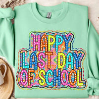 Happy last day of school colorful background 31941 DTF transfer