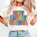 Happy last day of school colorful background 31941 DTF transfer