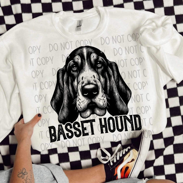 Basset hound BLACK (SWD) 21634 DTF transfer