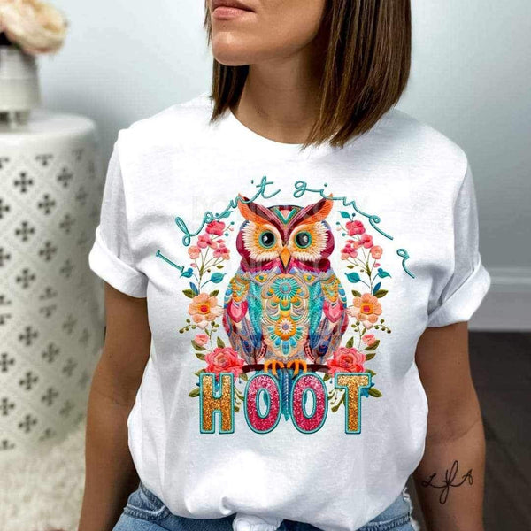 I dont give a hoot colorful owl 21998 DTF transfer