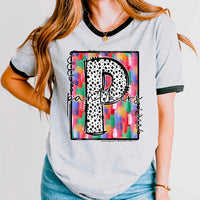 P panthers dotted font brush stroke background 32311 DTF transfer
