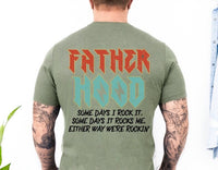 Fatherhood some days i rock it (orange blue black font) 32558 DTF transfer