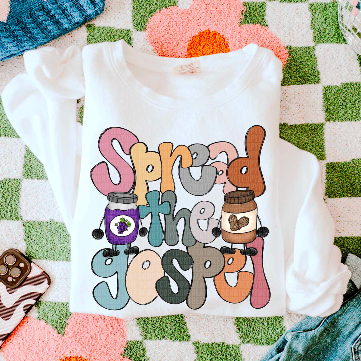 Spread the gospel peanut butter and jelly 32684 DTF transfer Mud