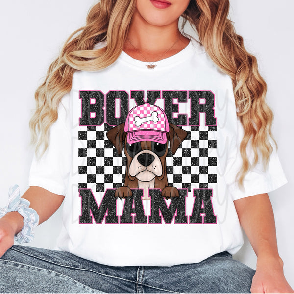 Boxer mama black checkered (VIRGO) 33250 DTF transfer