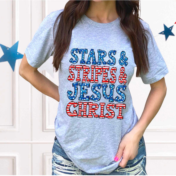 Stars & stripes & Jesus Christ 33972 DTF transfer