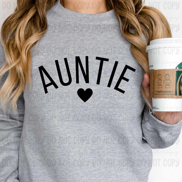 Auntie black with heart 33988 DTF transfer