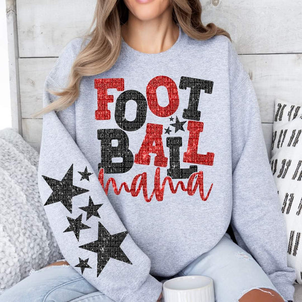 Football mama black and red FRONT ONLY (SDD) 35290 DTF transfer