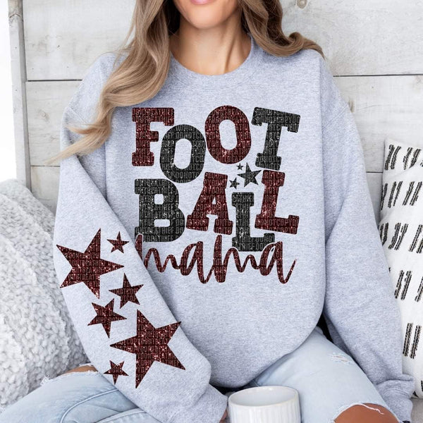 Football mama maroon and black FRONT 35515 DTF transfer