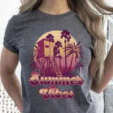 Summer vibes tree house with palm trees 27682 DTF transfer