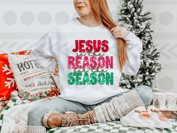 Jesus is the reason for the season sequin 18075 DTF transfer