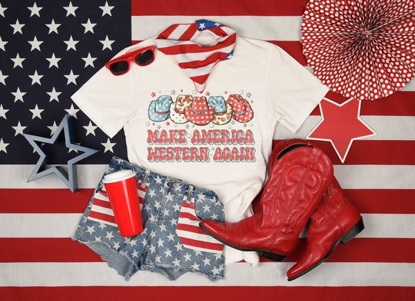Make america great again patriotic cowboy hats  22846 DTF transfer