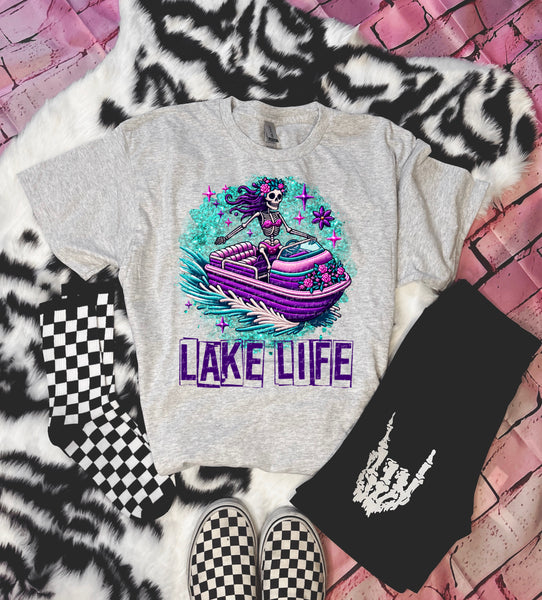 Lake life skellie purple boat 28158 DTF transfer