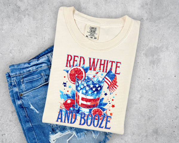 Red white and booze 34076 DTF transfer
