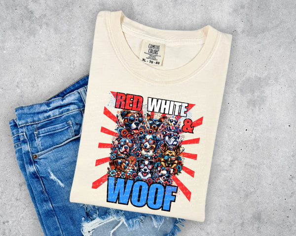 Red white and woof  34073 DTF transfer