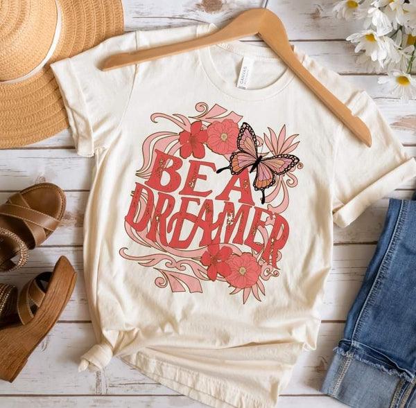 Be a dreamer (reds, butterfly and flowers) DTF TRANSFER