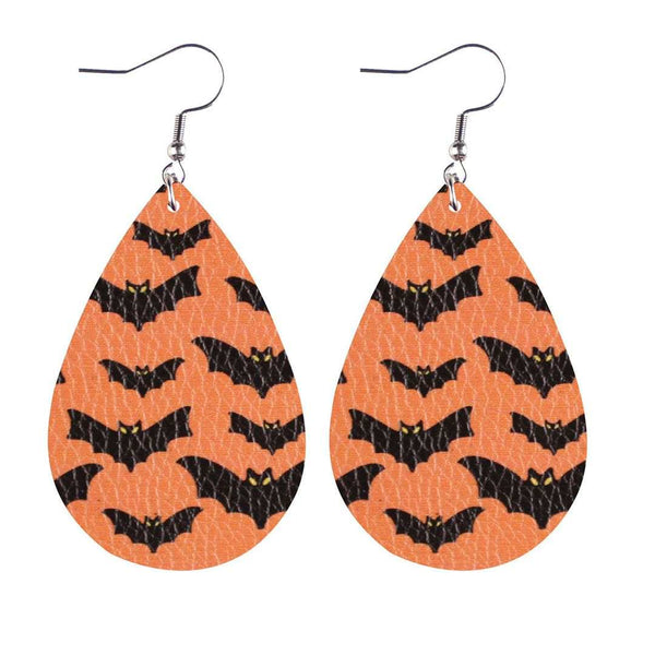 Orange / bats earrings