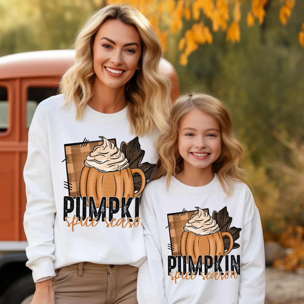 Pumpkin spice season patch pumpkin mug and leaf SDD DTF transfer