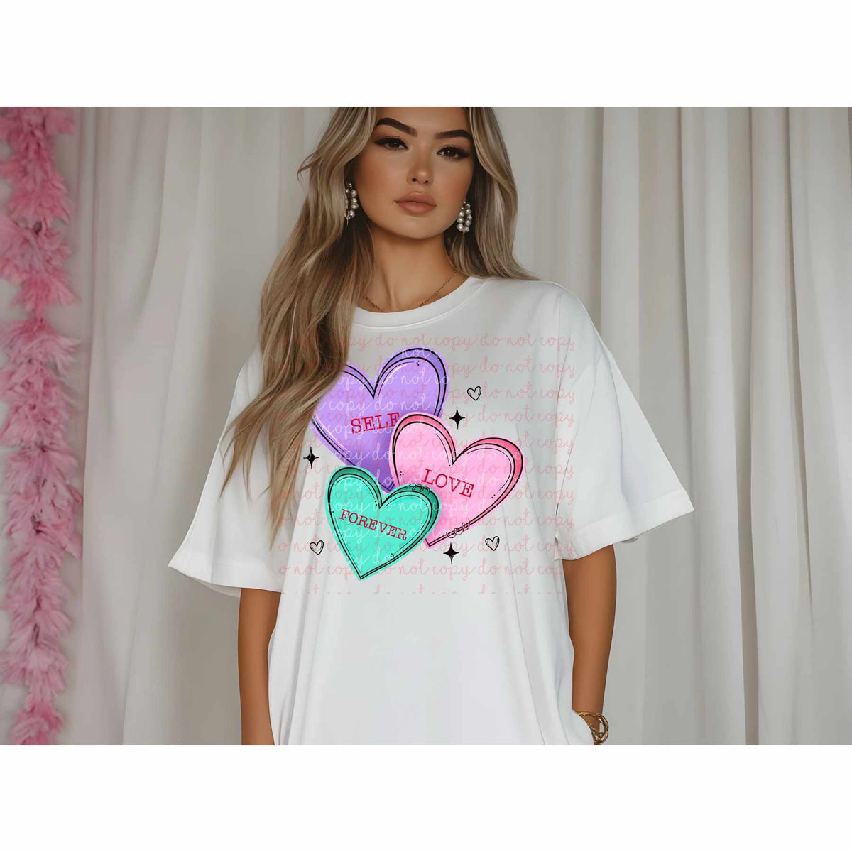 Self love forever hearts 82252 DTF transfer