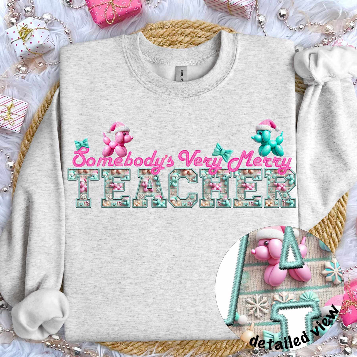 Somebody’s very merry teacher (HW) 64423 DTF transfer