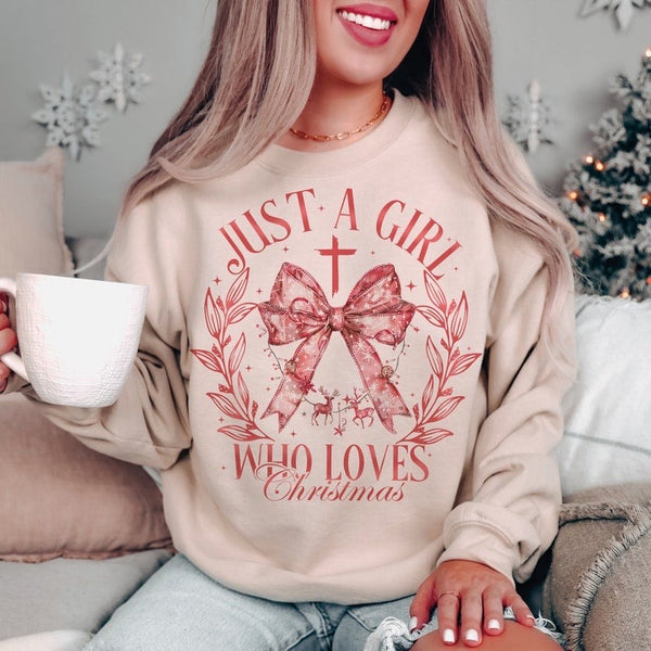 Just a girl who loves Christmas pink 50964 DTF transfer