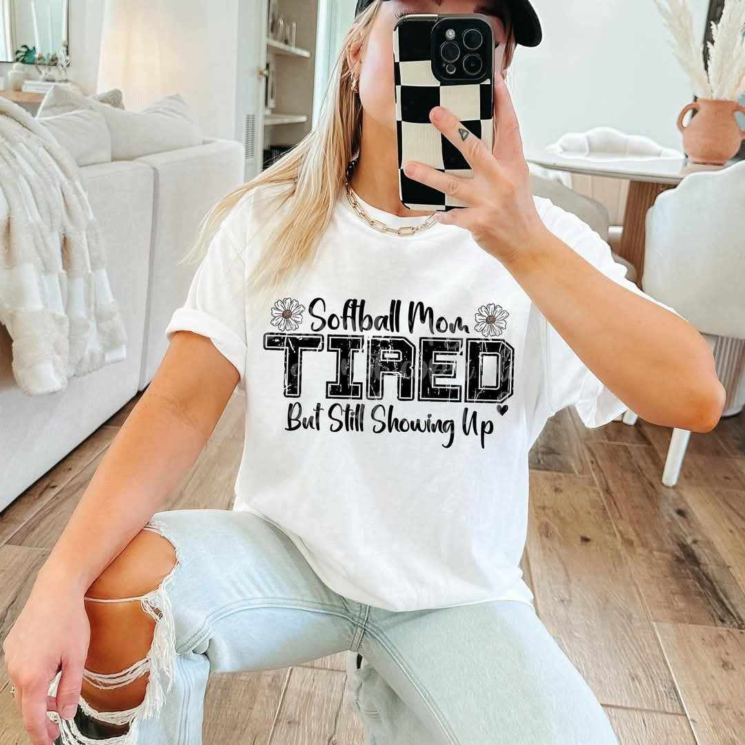 Softball mom tired but still showing up (VIRGO) 82270 DTF transfer