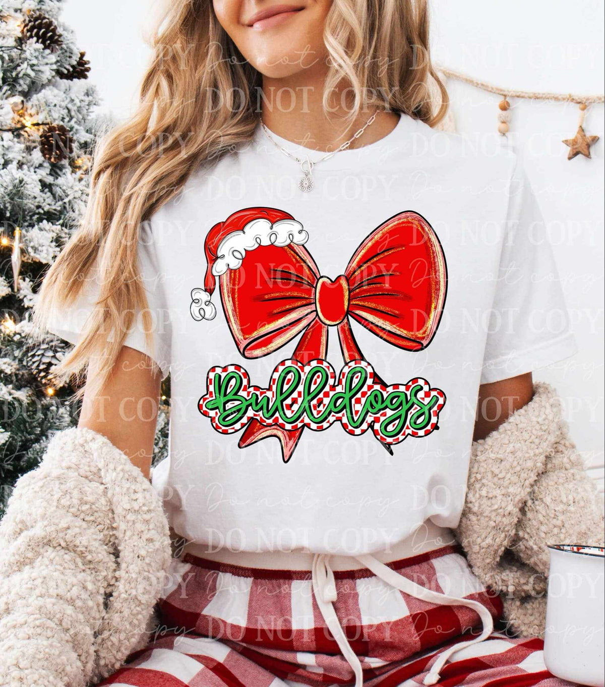 Bulldogs Christmas bow (C’s) 65949 DTF transfer