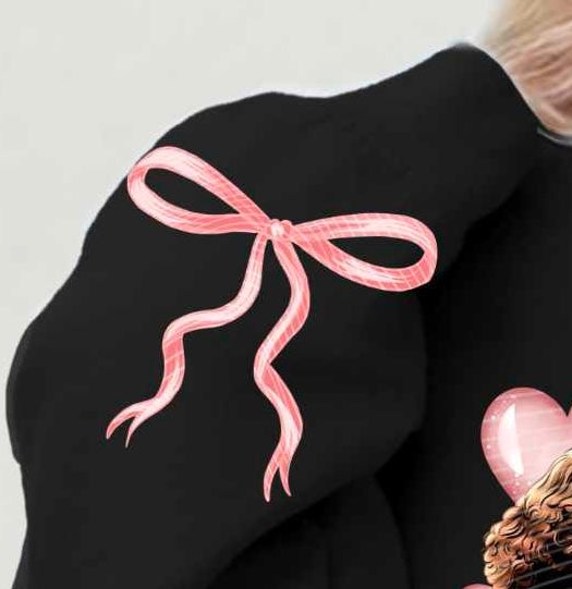 Pink bow sleeve (AG) 73486 DTF transfer