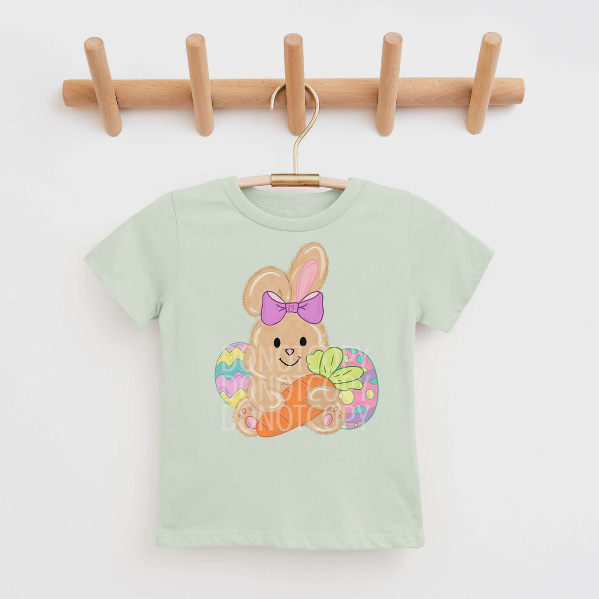 Bunny with carrot and purple bow (CSG) DTF transfer
