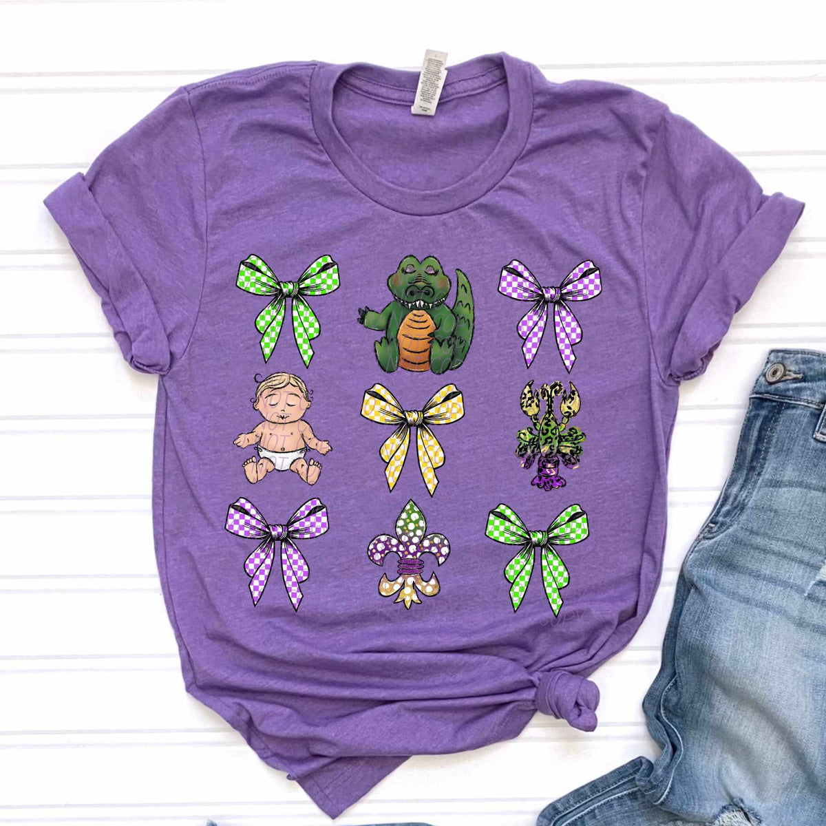 Mardi Gras collage WITH BOWS (CITY) 80749 DTF transfer