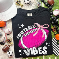 Football vibes white font pink ball (HW) 50218 DTF transfer