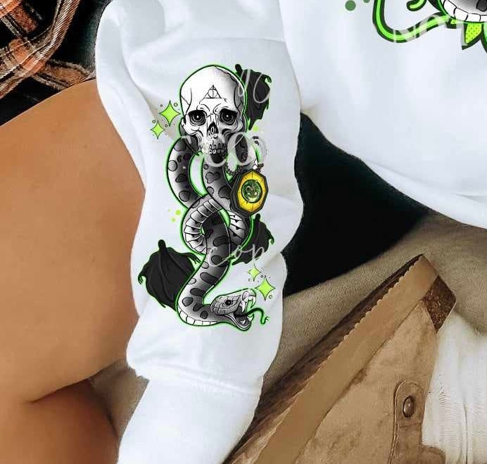 Snake with skull SLEEVE (LUMI) 60118 DTF transfer