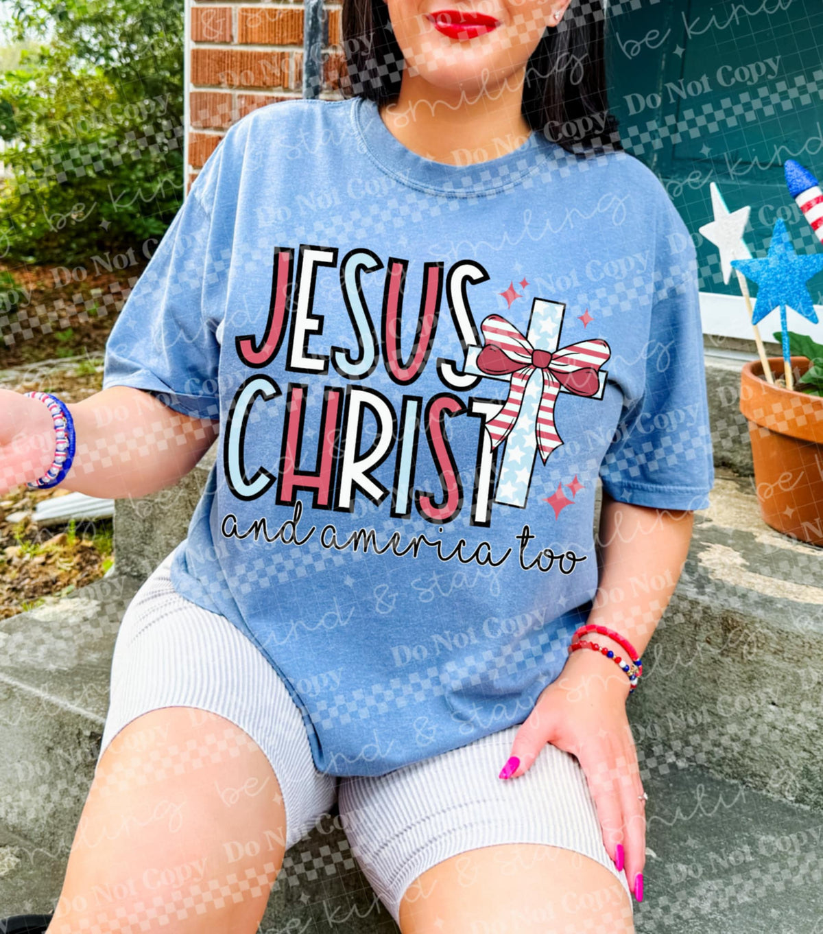 Jesus Christ and America too 98701 DTF transfer