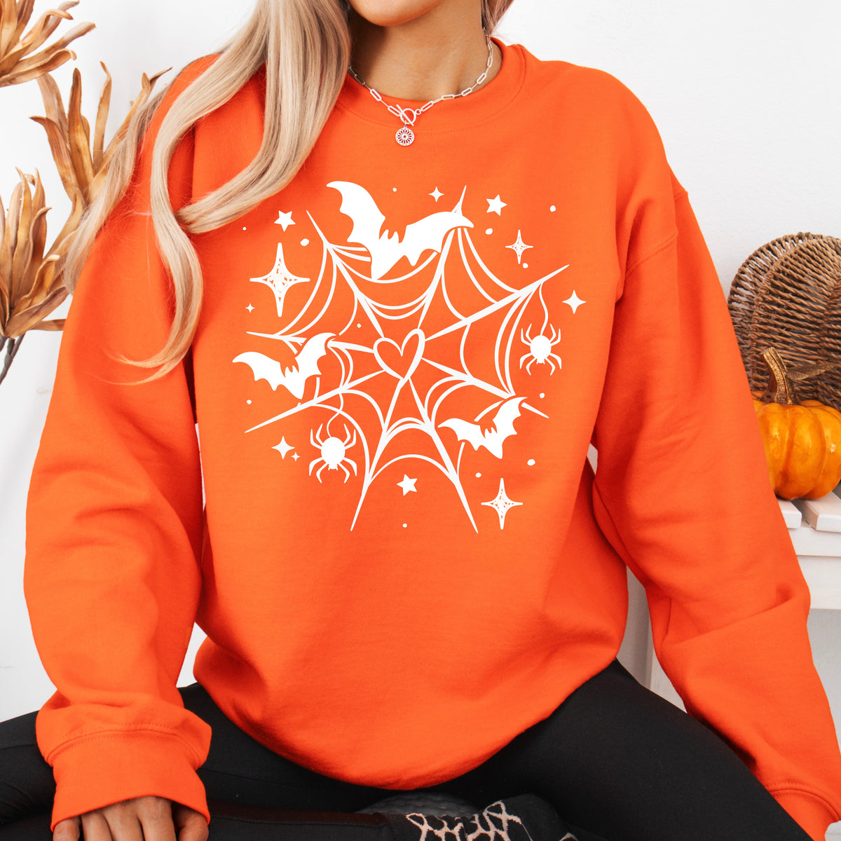 Heart web and bats white (CSC) DTF Transfer