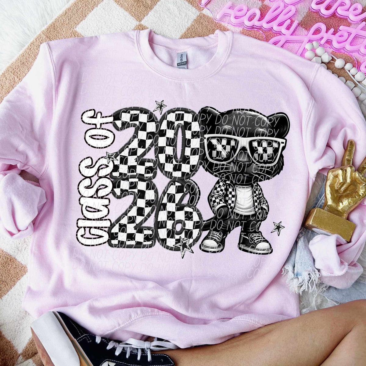 Class of 2026 checkered Black Panthers city DTF transfer