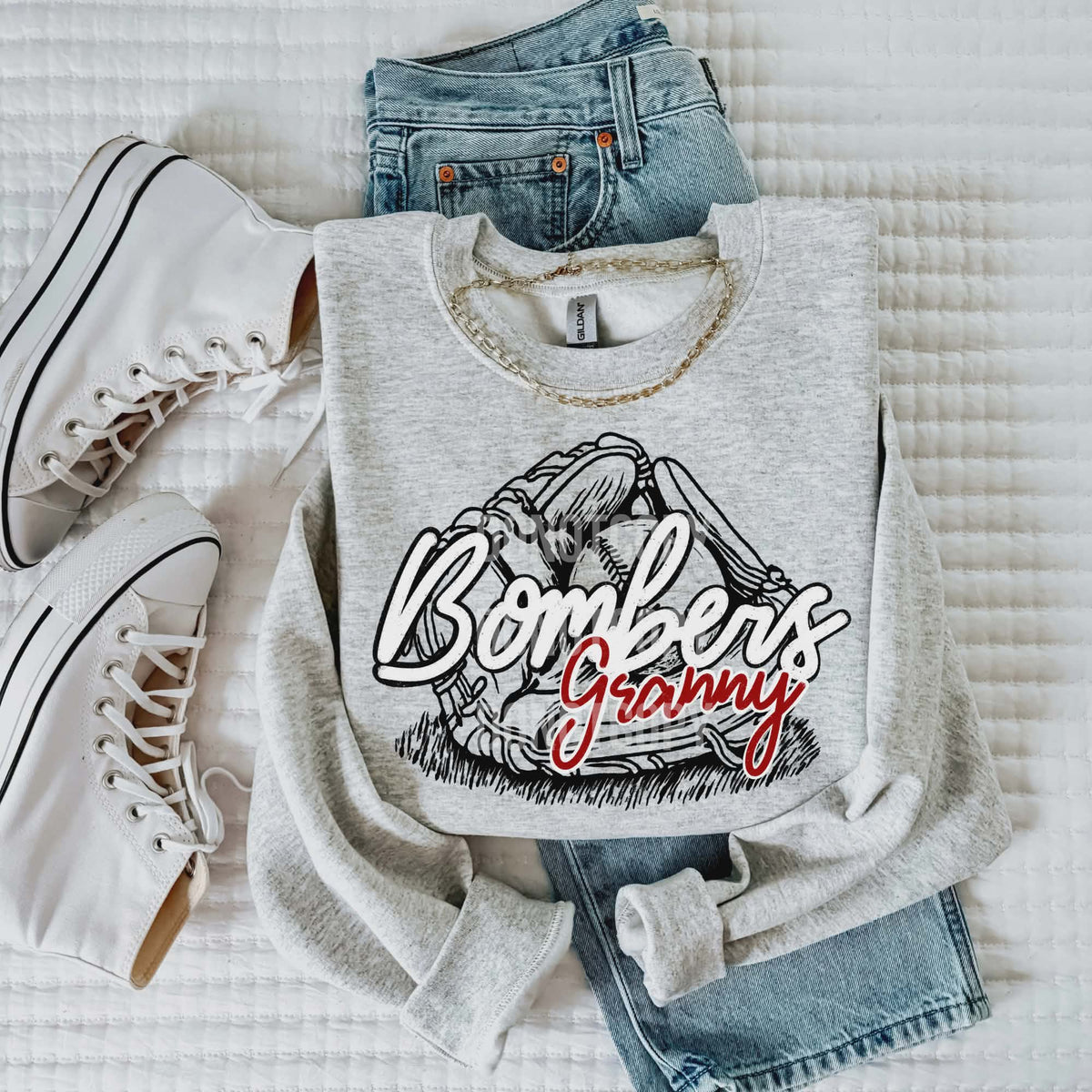 Bombers Granny red cursive (CSG) DTF transfer