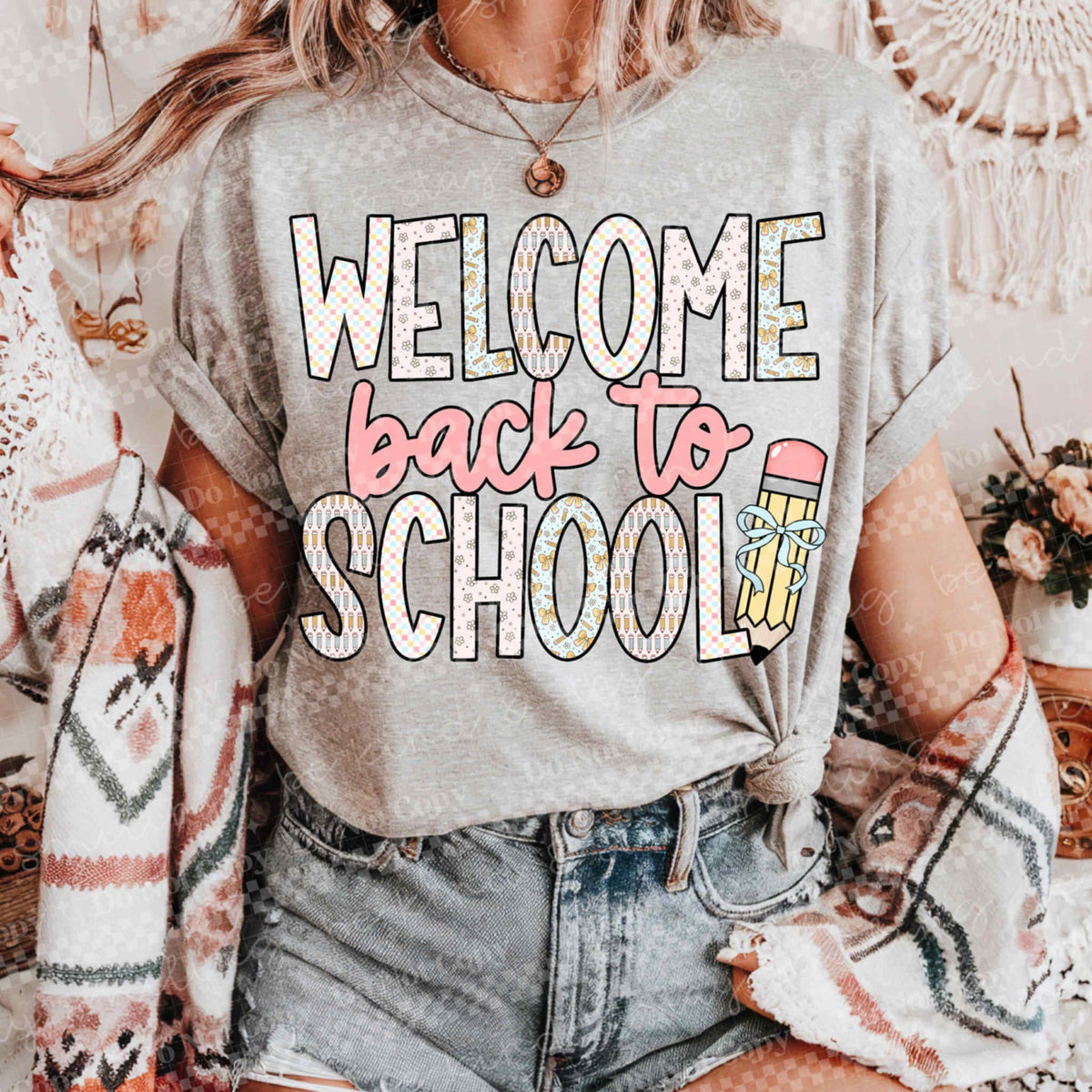 Welcome back to school 107017 DTF transfer