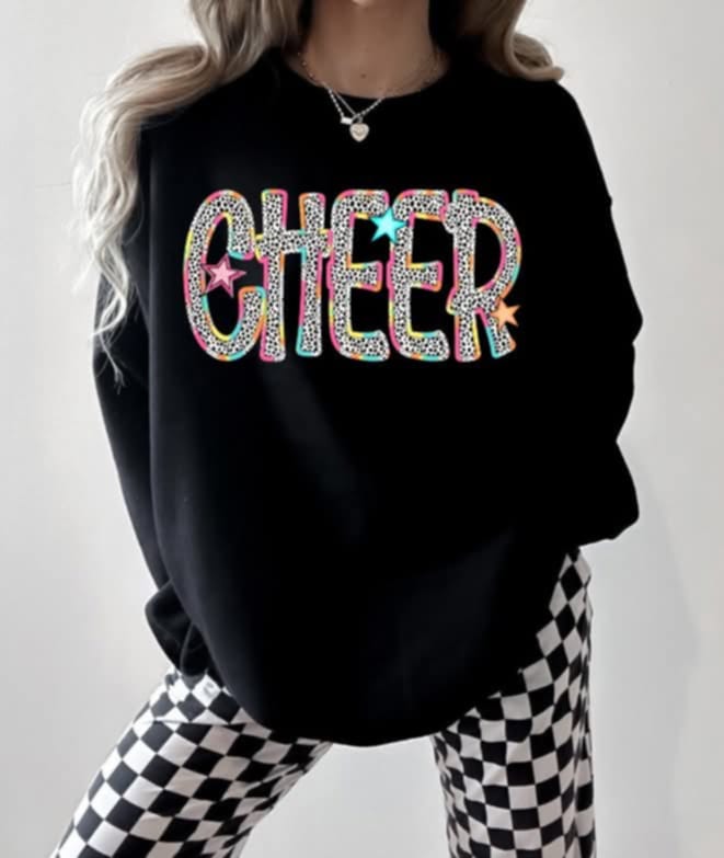 Cheer rainbow polkadot (s&g) DTF transfer