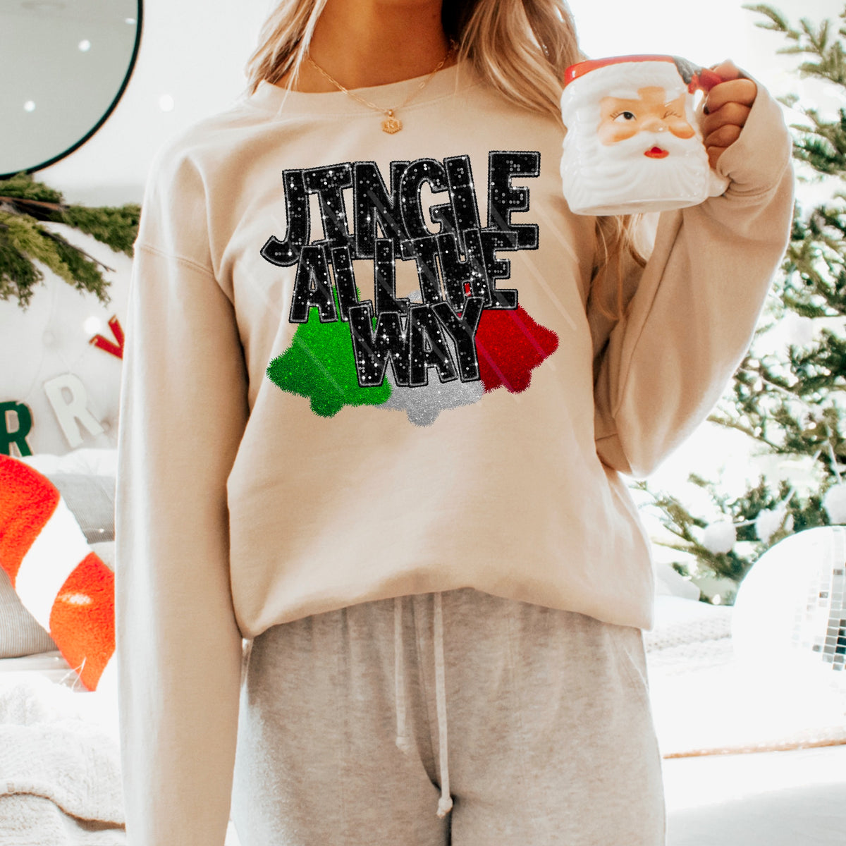 Jingle All The Way Tinsel bells 111604 DTF transfer