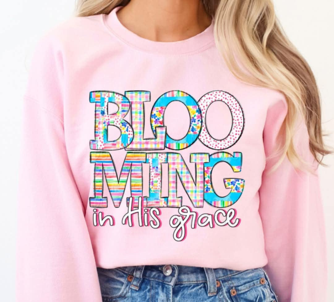 Blooming in his grace 106377 DTF transfer